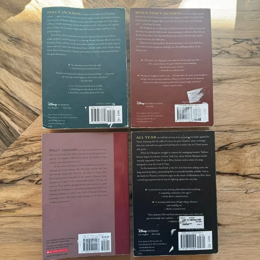 Percy Jackson and the Olympians by Rick Riordan (Books 1, 3, 4, & 5)